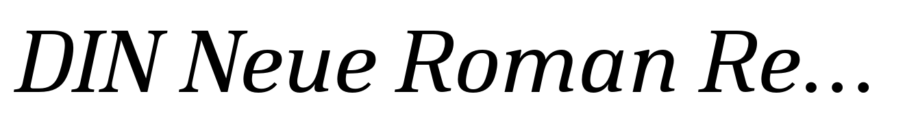 DIN Neue Roman Regular Italic